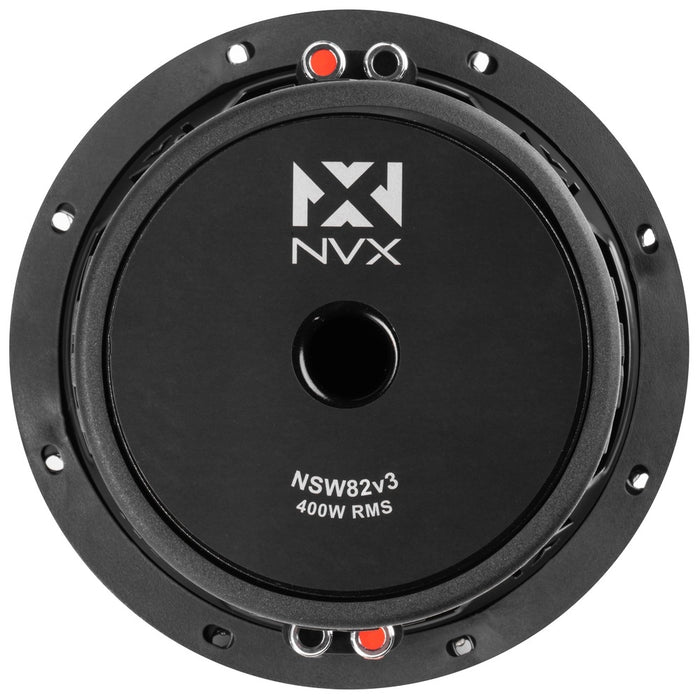 NVX Dual 8" Complete Bass System w/  Ported Box, Amp, and Wiring Kit