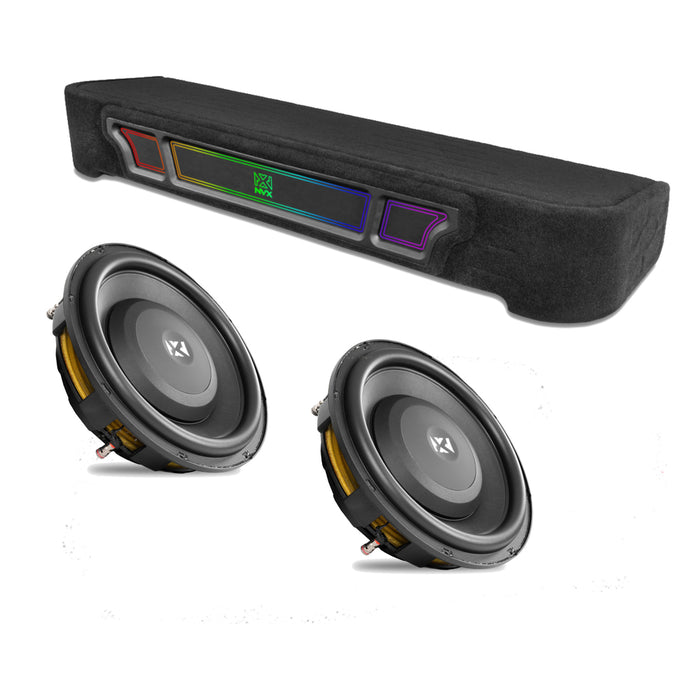 2009-2026 Ford F-Series Bass Package - Custom Dual 12" 1200W RMS Amplified Subwoofer Enclosure with Amplifier Wiring Kit - PBK-FD-09F150SC-P212