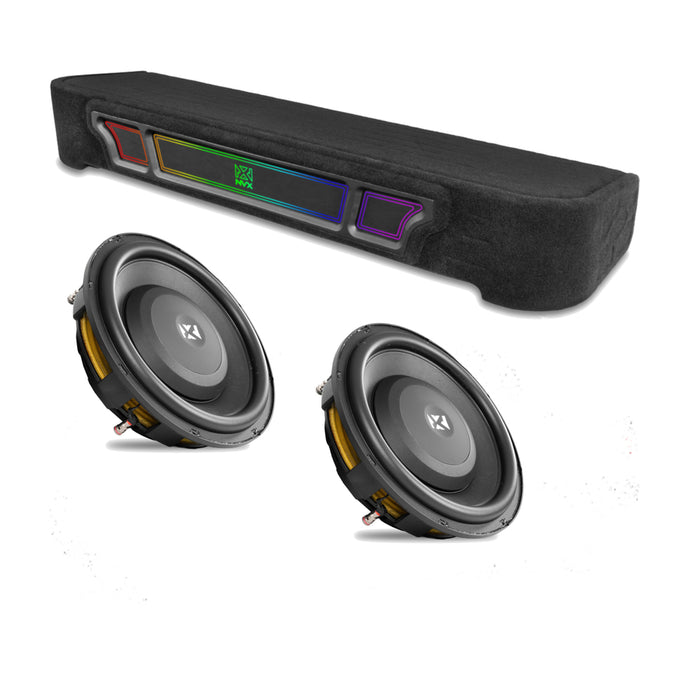 2009-2026 Ford F-Series Bass Package - Custom Dual 12" 1200W RMS Amplified Subwoofer Enclosure with Amplifier Wiring Kit - PBK-FD-09F150SC-S212