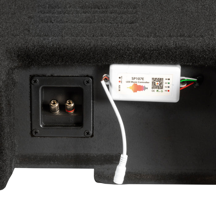 2019-2024 Chevrolet Silverado, GMC Sierra Crew Cab Bass Package - Custom Dual 12" 1200W RMS Amplified Vented Subwoofer Enclosure with Amplifier Wiring Kit - PBK-GM-19SLVCC-P212