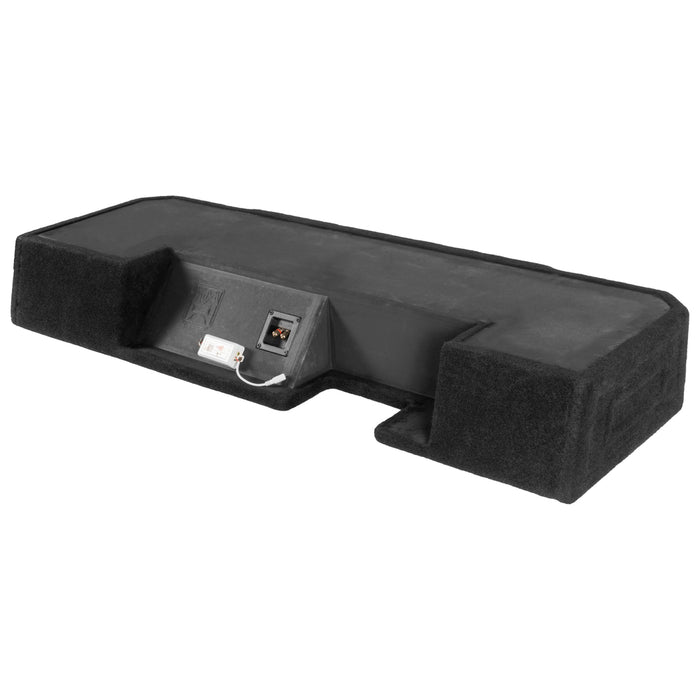 2019-2024 Ram 1500 Crew Cab Bass Package - Custom Dual 10" 1200W RMS Amplified Sealed Subwoofer Enclosure with Amplifier Wiring Kit - PBK-RAM-19CC-S210