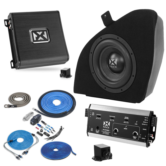 2012-2020 Tesla Model S Bass Package - Custom Single 10" 1000W RMS Amplified Subwoofer Enclosure with Line Out Converter and Wiring Kit - PBK-TSLAS-VCW104