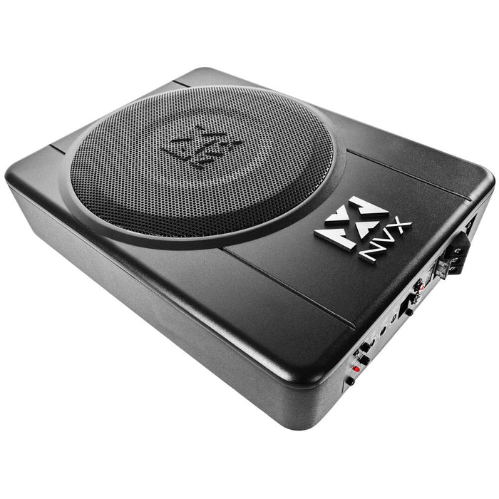 QBUS10P 500W Peak (200W) RMS 10" Ported Amplified Loaded Under Seat Subwoofer System with Remote Bass Knob and Amplifier Wiring Kit