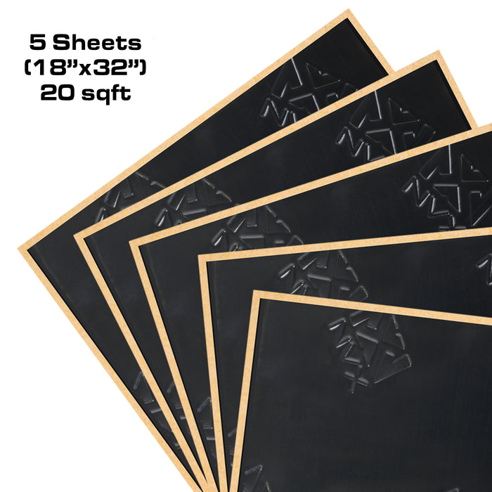 SDBPRO20 20 Square Feet 4.5mm Ultra Thick Black Sound Deadening Kit - Five 18" x 32" Sheets