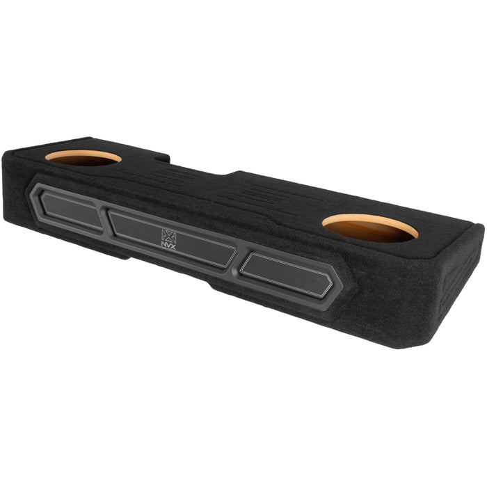 Custom Fit Dual 10" Empty BOOST Vented Truck Enclosure with RGB LED Lighting - 2008-2018 Chevrolet Silverado, GMC Sierra Crew Cab Trucks - UBE-GM-08SLVCC-P210