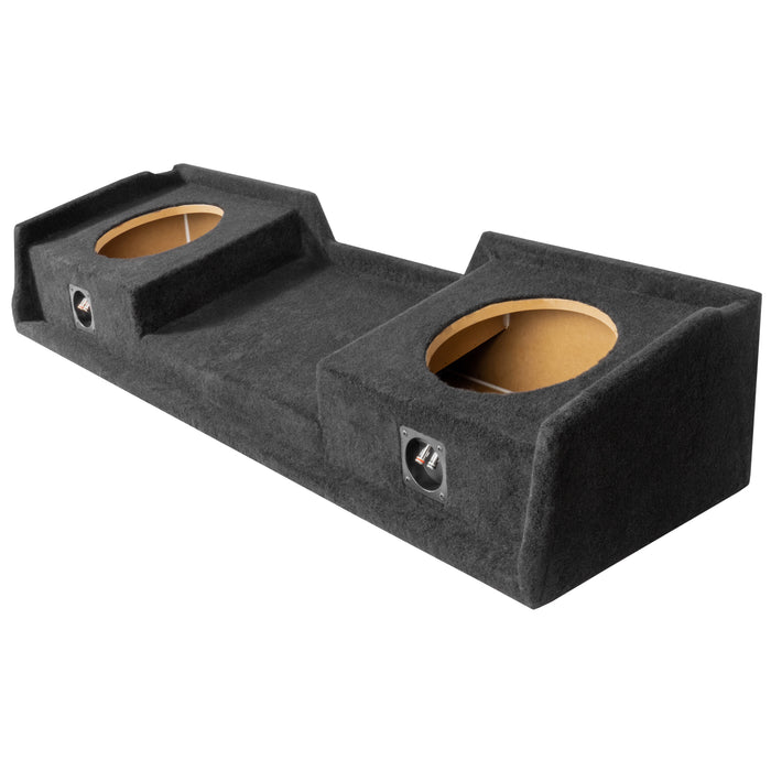 Custom Fit Dual 10" Sealed Empty Down Firing Subwoofer Enclosure for 1999-2006 Chevrolet Silverado and GMC Sierra Extended Cab Trucks | VE-GM-SLVECG1-D10S