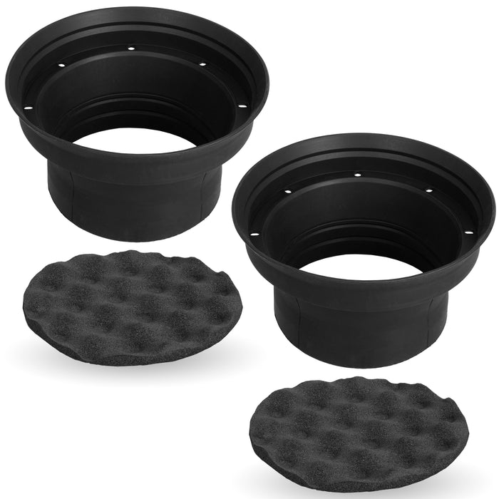 XBAF65 2 Piece Universal 6.5" Silicone Rubber Speaker Baffles with Self Adhesive Foam Base Pad