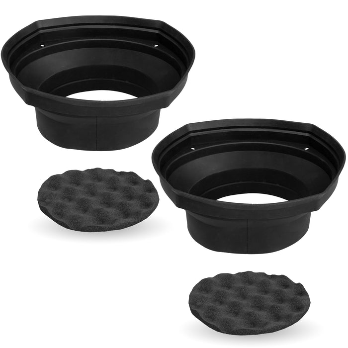 XBAF68 2 Piece Universal 6x8" Silicone Rubber Speaker Baffles with Self Adhesive Foam Base Pad