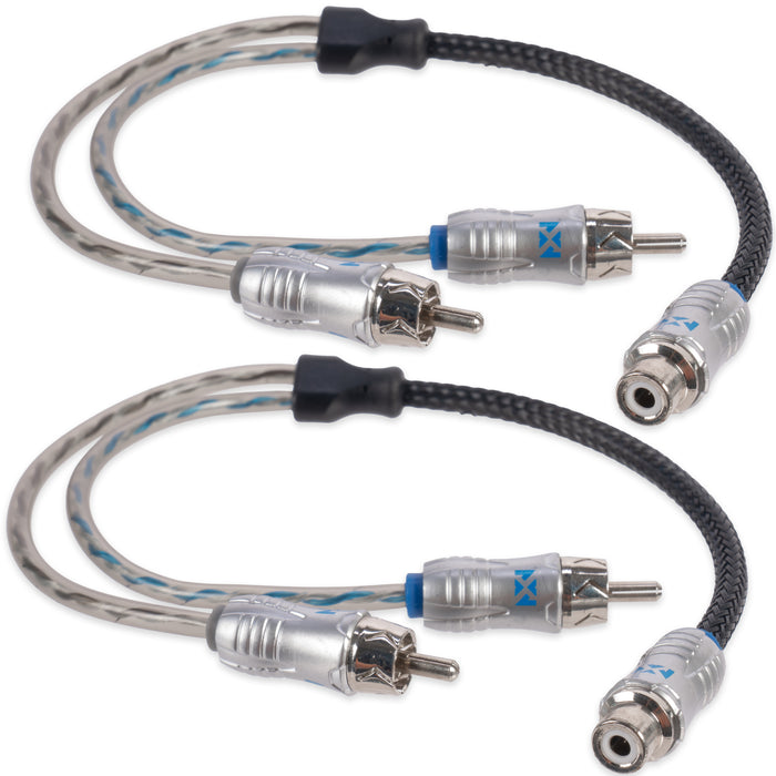 XIX2M 1 Female to 2 Male Y-Adapter X-Series RCA Audio Interconnect Cables (2-pack)