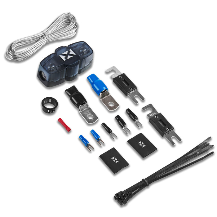 XPKIT02 1/0 Gauge Premium 100% (OFC) Oxygen Free Copper Complete 2-Channel Amplifier Wiring Kit with X-Series RCAs for Amplifiers Up to 4000 Watts