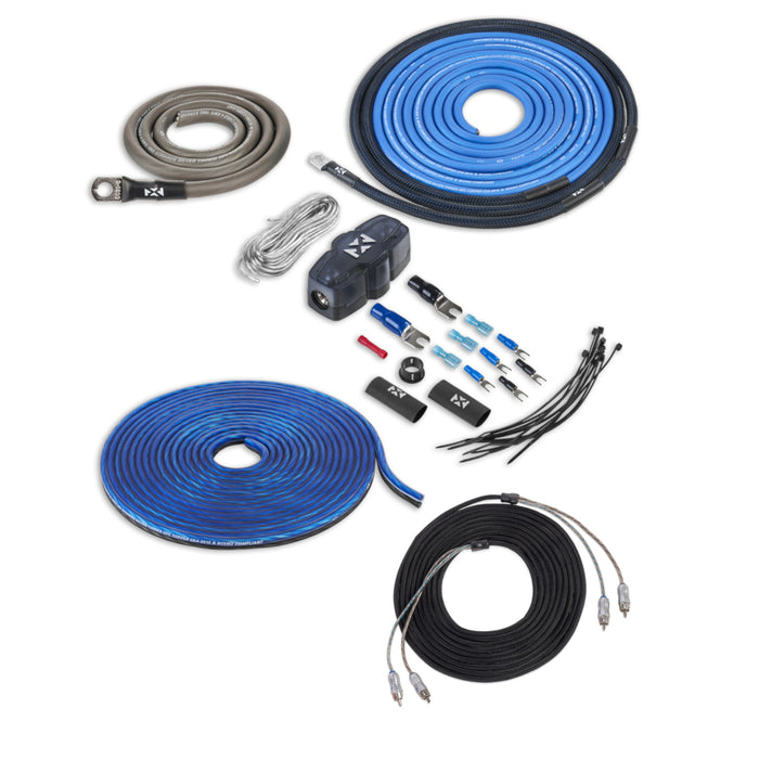 XPKIT42 4 Gauge Premium 100% (OFC) Oxygen Free Copper Complete 2-Channel Amplifier Wiring Kit with X-Series RCAs for Amplifiers Up to 1500 Watts