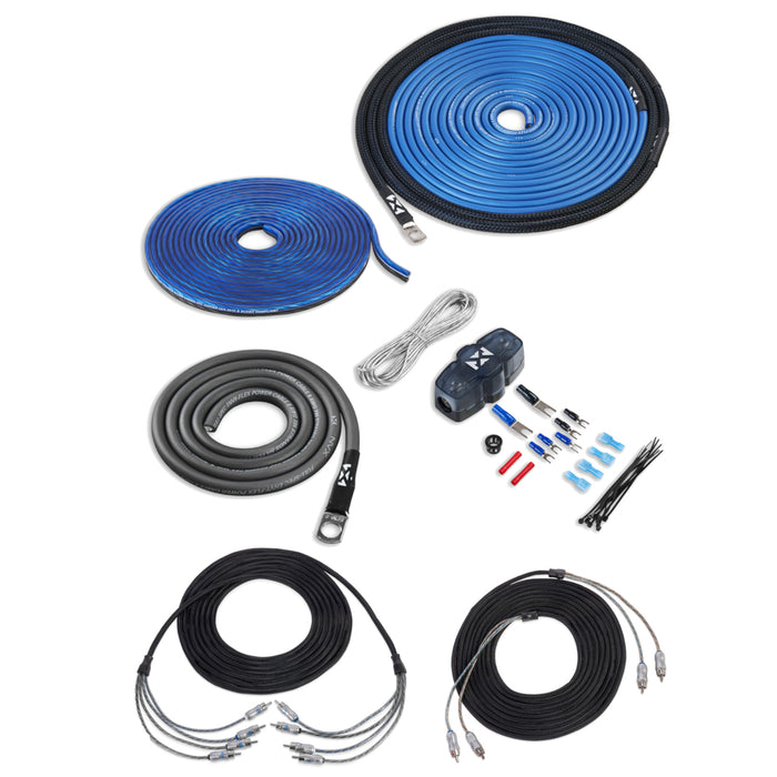 XPKIT86 8 Gauge Premium 100% (OFC) Oxygen Free Copper Complete 6-Channel Amplifier Wiring Kit with X-Series RCAs for Amplifiers Up to 800 Watts