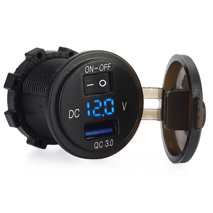 XQC301 Quick Charge 3.0 Car Charger with LED Digital Voltmeter