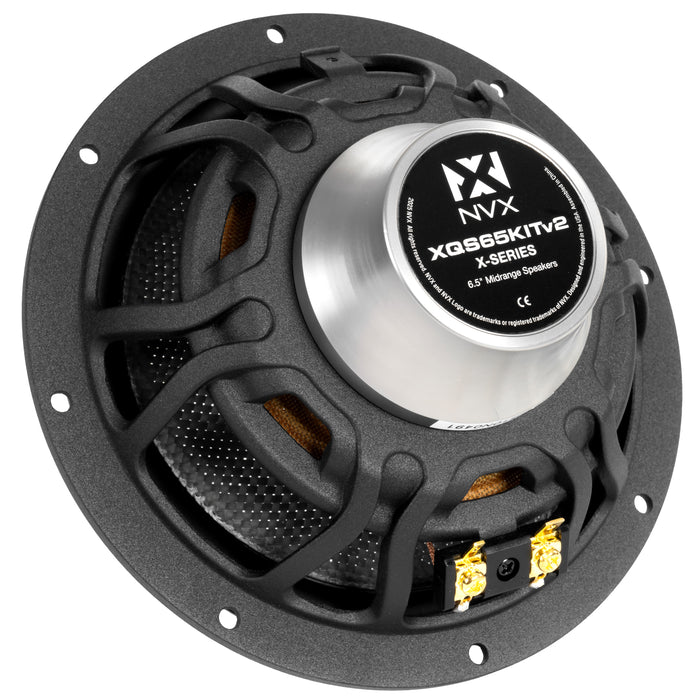 XQS65KITv2 600W Peak (300W RMS) 6.5" X-Series 2-Way Component Speaker System with Carbon Fiber Cones and 30mm Silk Dome Tweeters