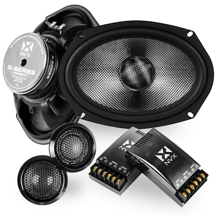 XSP69KIT 600W Peak (300W RMS)  6"x9" X-Series 2-Way Component Speakers with Carbon Fiber Cones and 25mm Silk Dome Tweeters