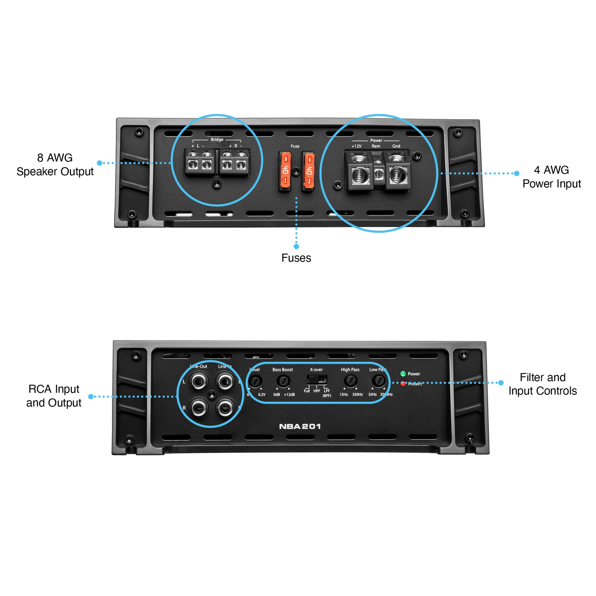 NVX NDA6004 1200W Peak (600W RMS) N-Series Class-D 4-Channel Amplifier For Sale | North Las