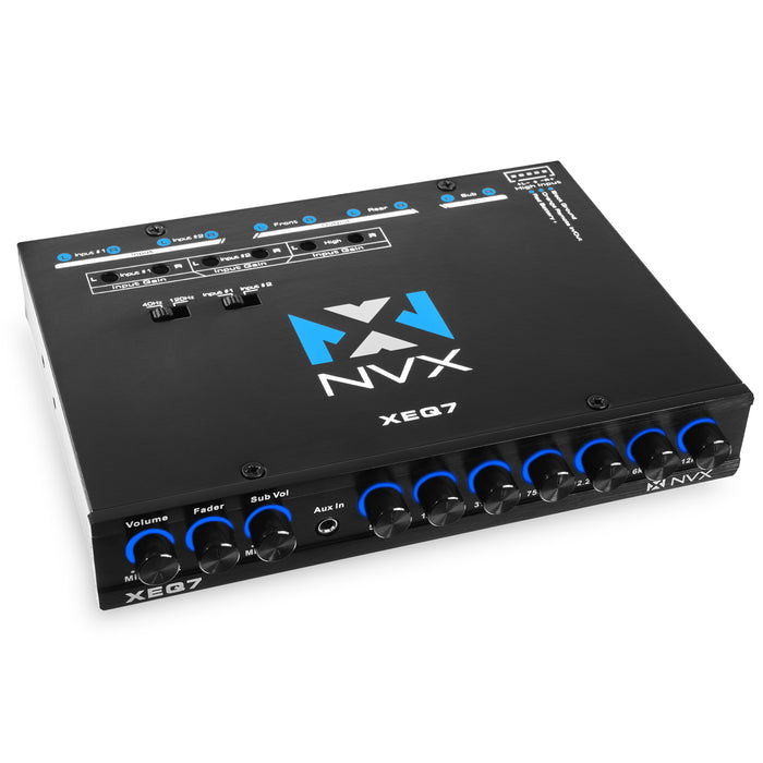 XEQ7 7-Band Graphic Equalizer with Front 3.5mm Auxiliary Input