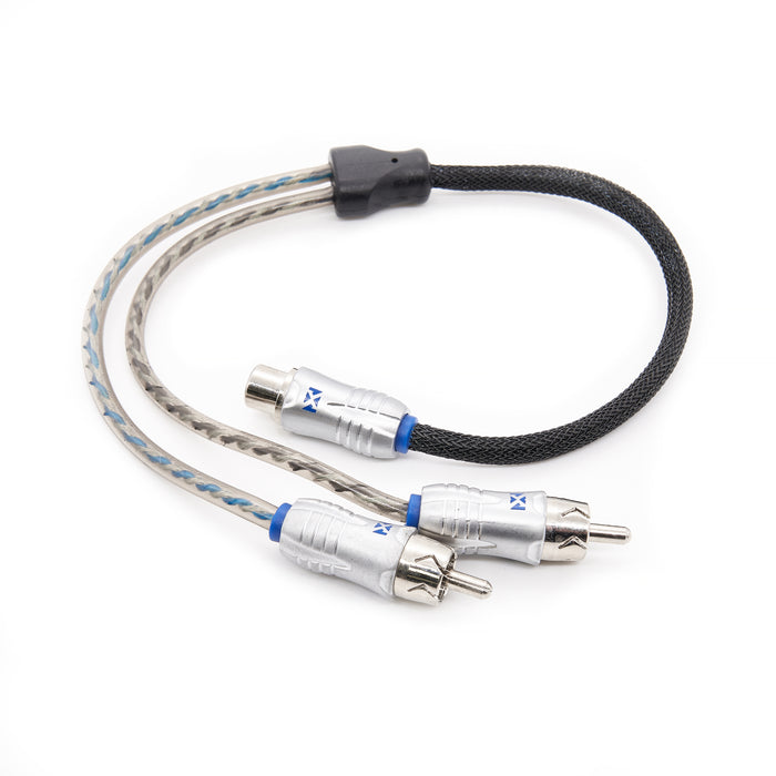 XIX2M 2-pack of 1 Female to 2 Male Y-Adapter RCA Audio Interconnect Cables (X-Series)