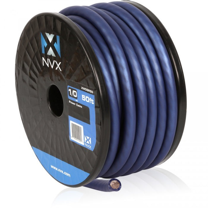 XW0BL50 50 ft. of Frosted Blue 1/0-Gauge True Spec 100% Oxygen-Free Copper EnvyFlex Power/Ground Wire