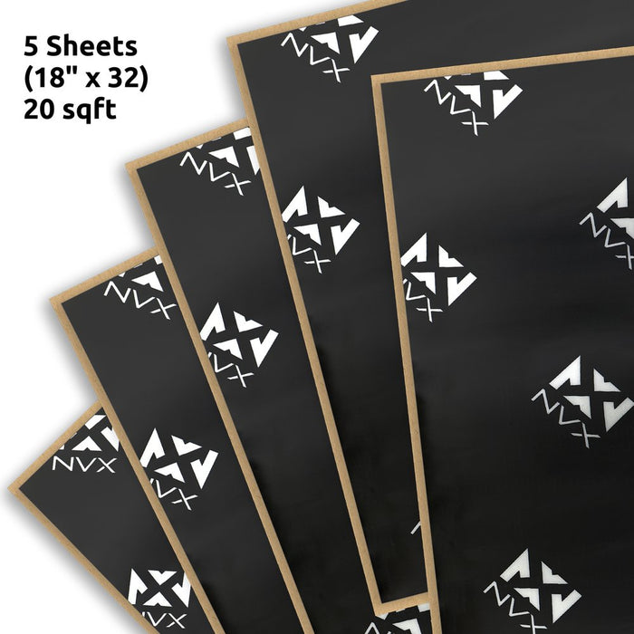SDRF20 Square Feet Black Tri-Layer Sound Deadening (Five Sheets of 18" x 32")