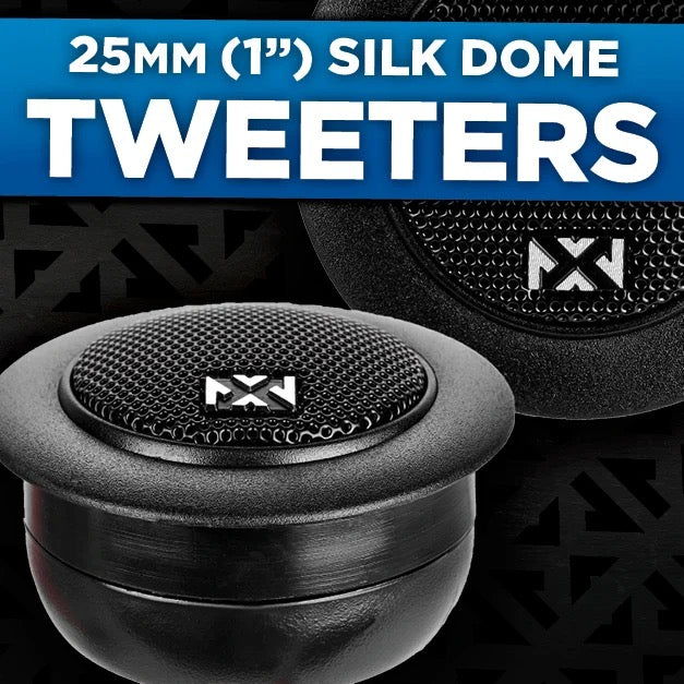 VSP65KIT2F 750W Peak (250W RMS) 6.5" 2-Ohm V-Series 2-Way Component Speakers with 25mm Silk Dome Tweeters