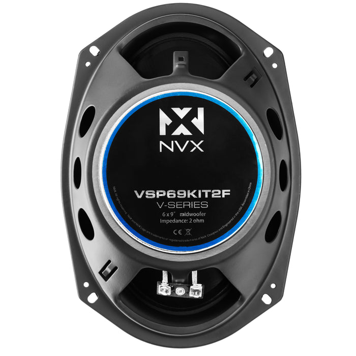 VSP69KIT2F 900W Peak (300W RMS) 6x9" 2-Ohm V-Series 2-Way Component Speakers with 25mm Silk Dome Tweeters