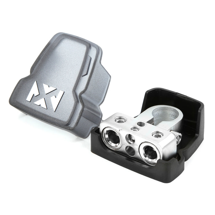 XBTPN08 Positive or Negative Car Battery Terminal with Two 1/0 or 4-Gauge and Two 8-Gauge Outputs
