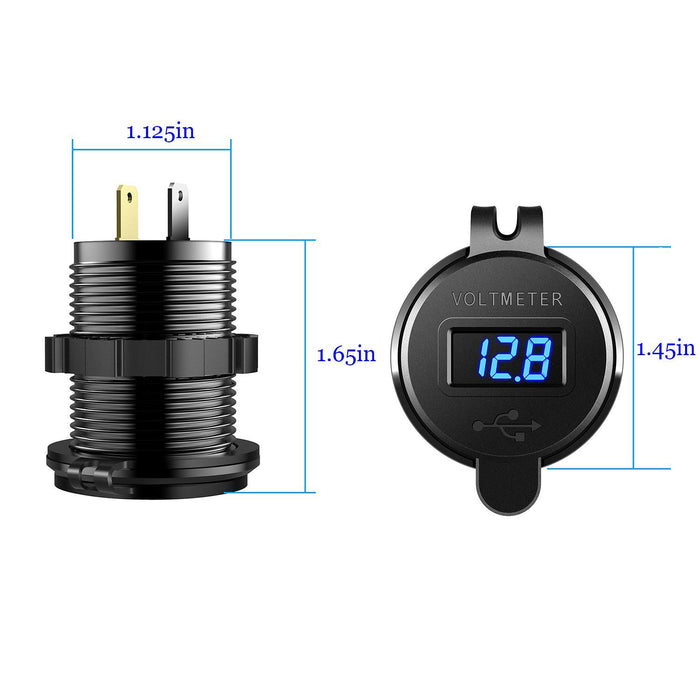 XQC302 Dual USB Quick Charge 3.0 Car Charger with LED Digital Voltmeter
