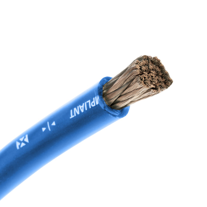 XW0BL10 10 ft. of Frosted Blue 1/0-Gauge True Spec 100% Oxygen-Free Copper EnvyFlex Power/Ground Wire
